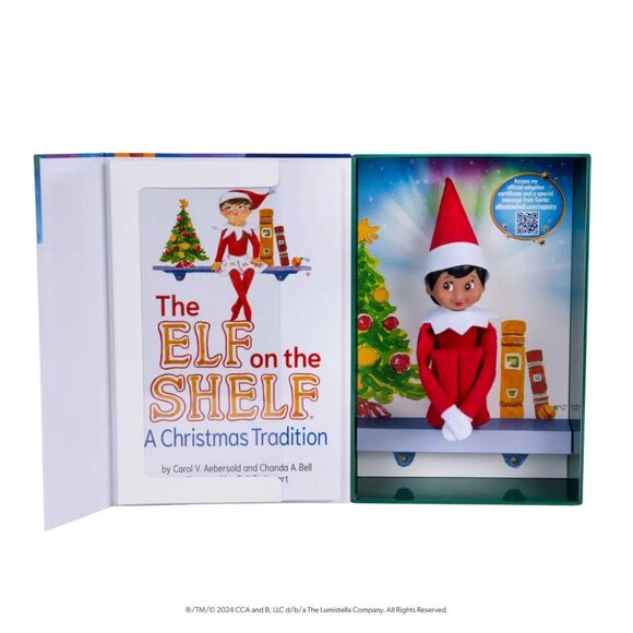 NEW Elf on the Shelf Box Set Girl Scout Elf with Brown Eyes with Storybook - Picture 5 of 11